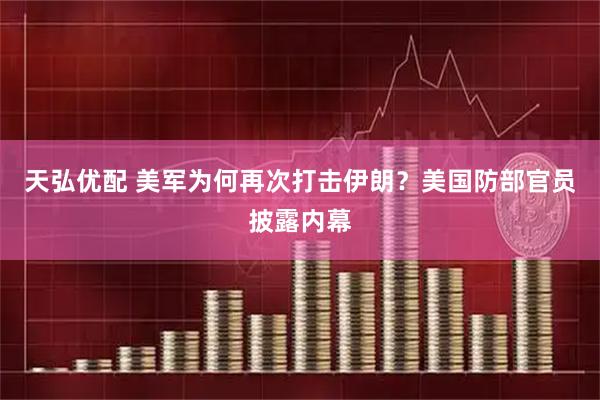 天弘优配 美军为何再次打击伊朗？美国防部官员披露内幕